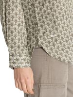 Blusa Lino Orgánico Mujer Lirioprint Verde Musgo Rockford