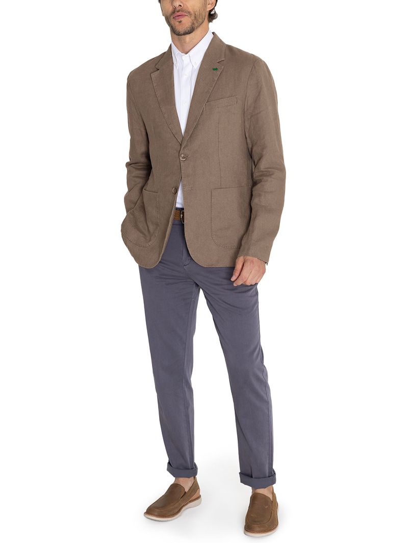 Chaqueta Lino Orgánico Hombre Amalfi Café Rockford