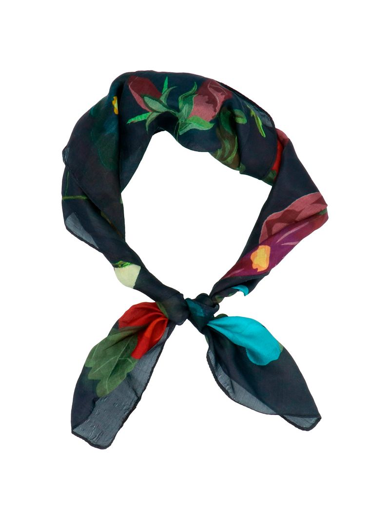Pañuelo-Seda-Mujer-RKF-Silk-Hibis-MultiColor-Rockford