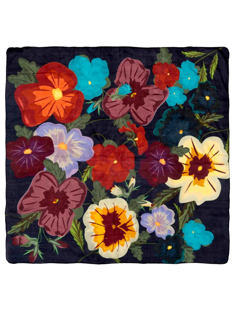 Pañuelo-Seda-Mujer-RKF-Silk-Hibis-MultiColor-Rockford