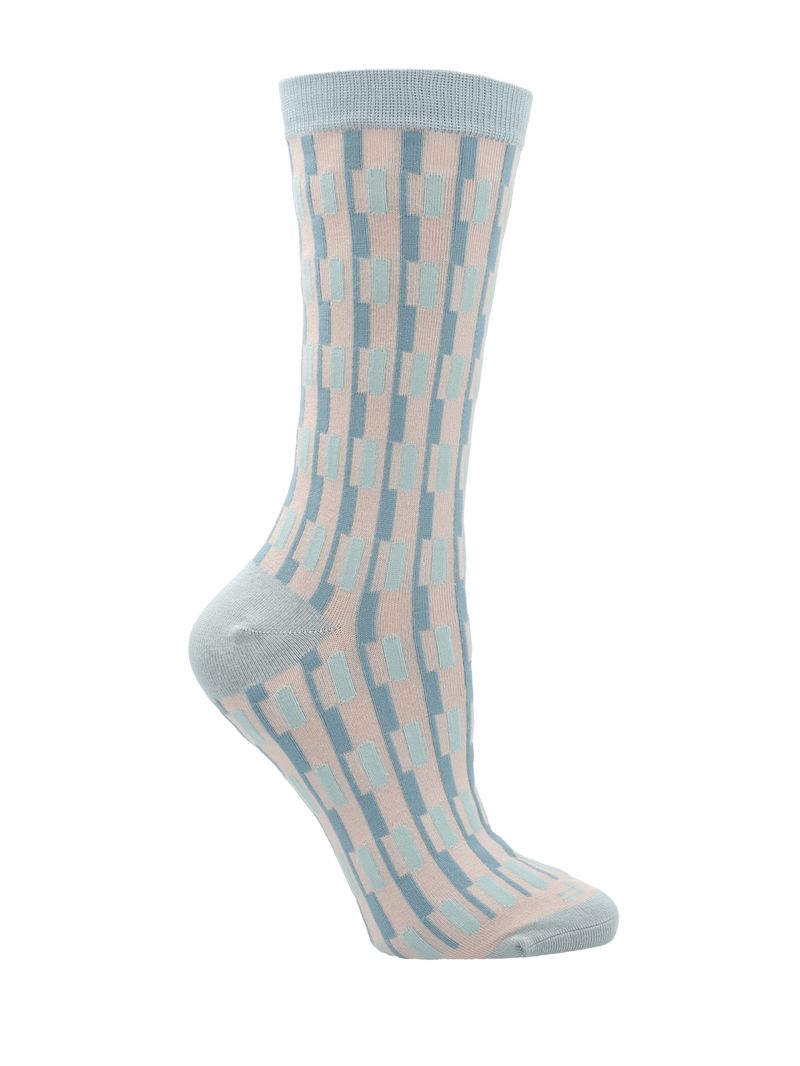 Calcetin-Bambu-Mujer-Blocks-Azul-Rockford