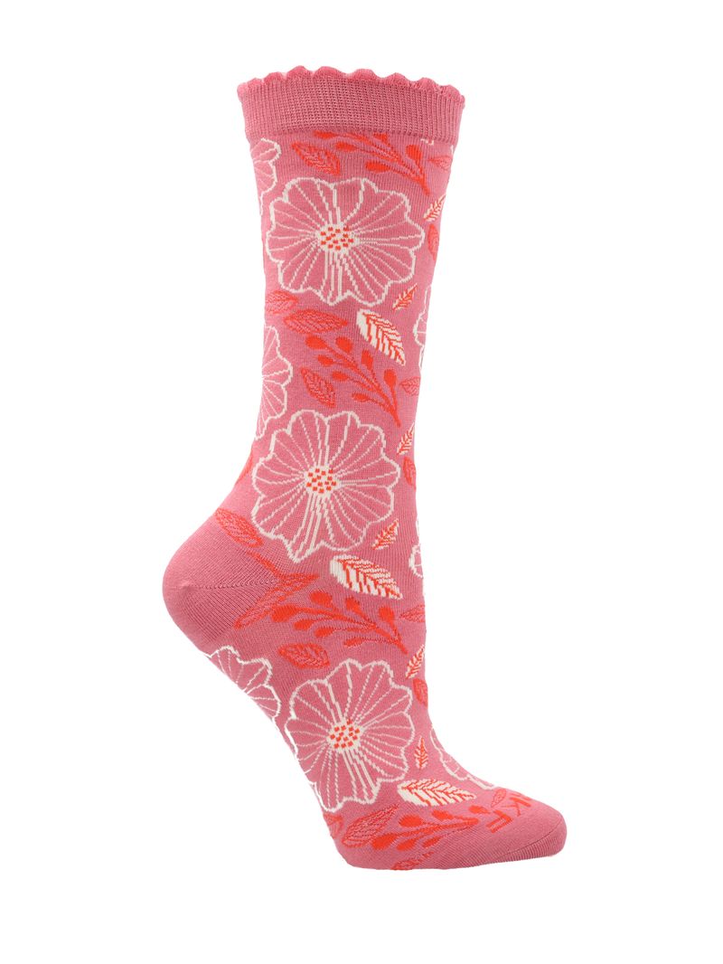 Calcetin-Bambu-Mujer-St-Flowers-Rosado-Rockford
