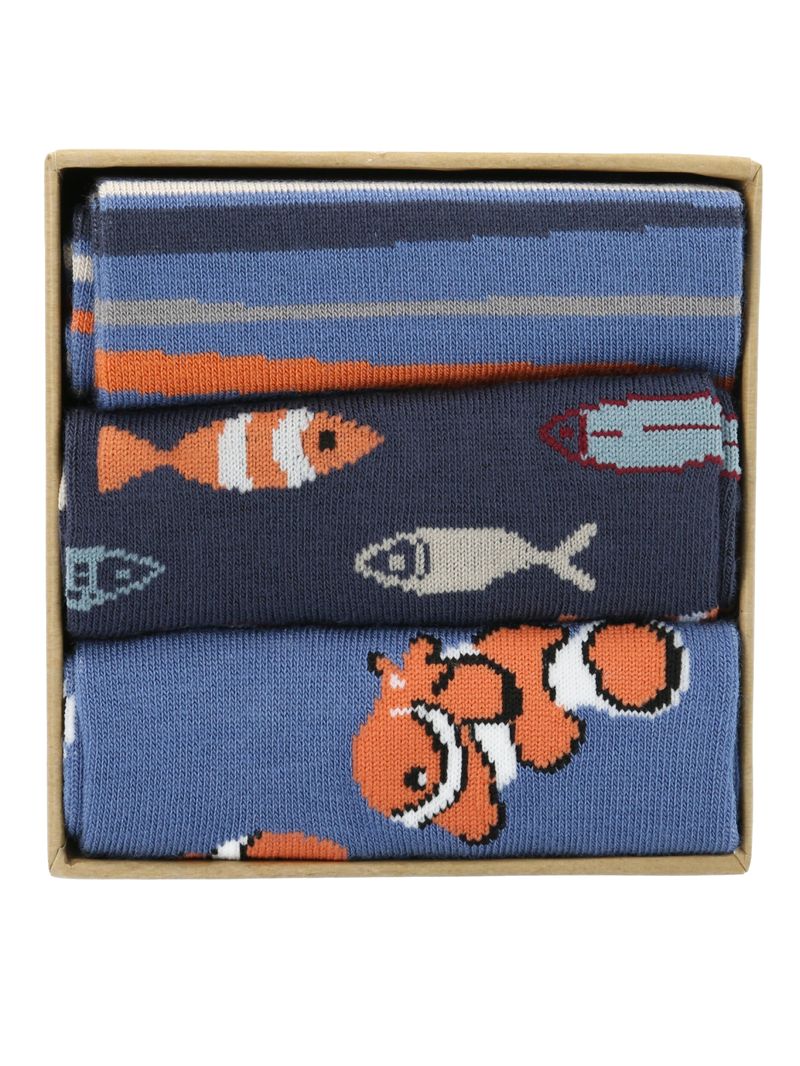 Calcetin-Bambu-Hombre-Packift-Pez-Multicolor-Rockford