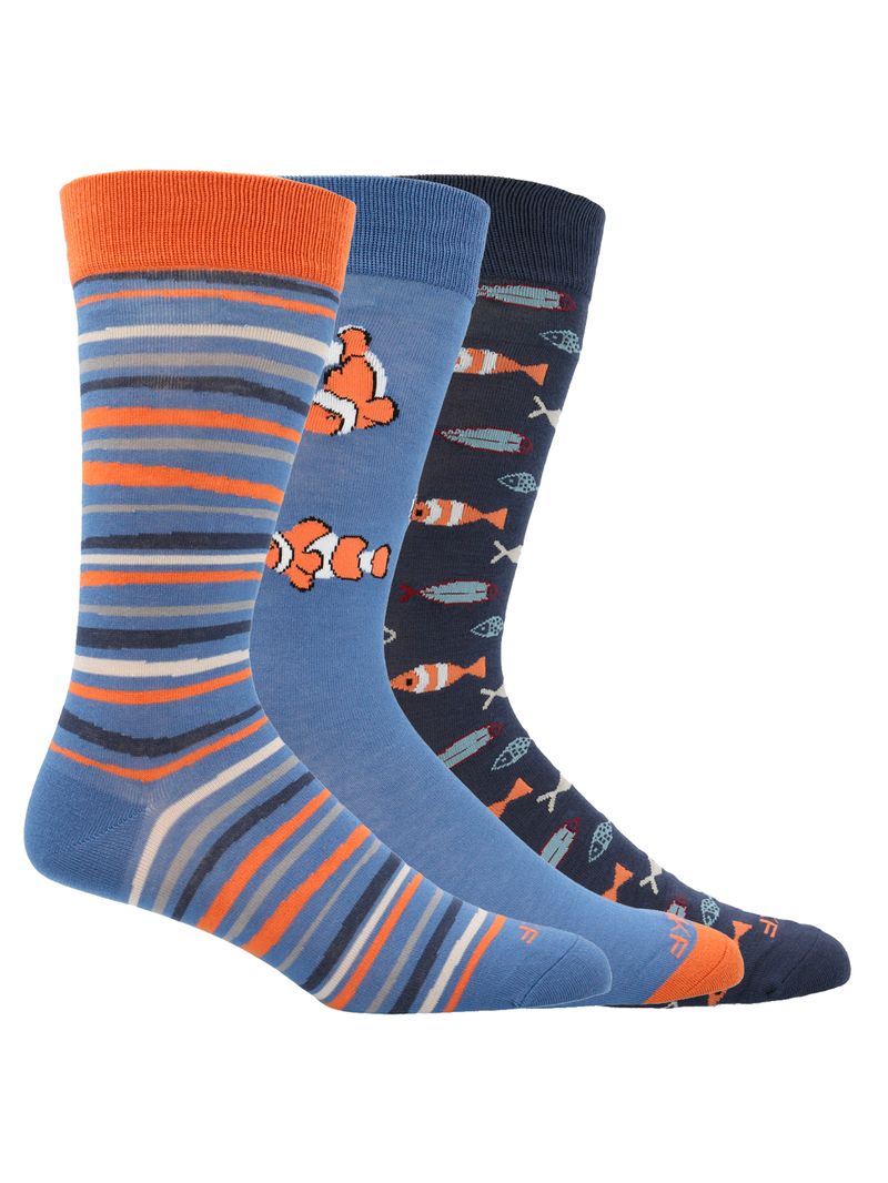 Calcetin-Bambu-Hombre-Packift-Pez-Multicolor-Rockford