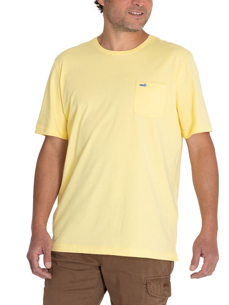 Polera Algodón Orgánico Hombre Basic Amarillo Rockford