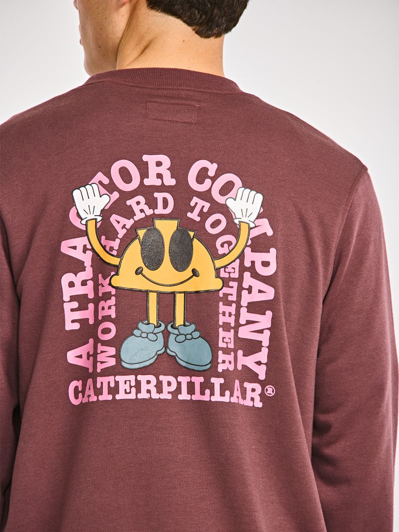 Poleron-Casual-Hombre-GRAPHIC-FRENCH-TERRY-CREWNECK-Burdeo-CAT