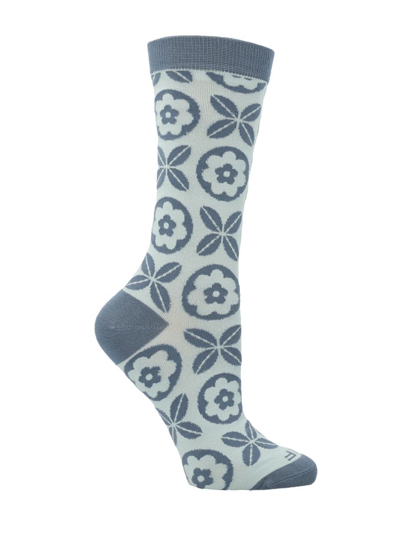 Calcetin-Bambu-Mujer-Mosaico-Azul-Rockford