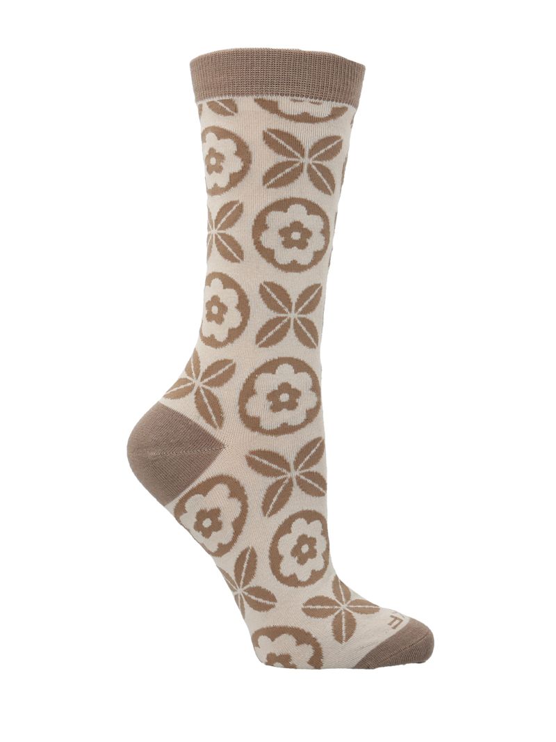 Calcetin-Bambu-Mujer-Mosaico-Beige-Rockford