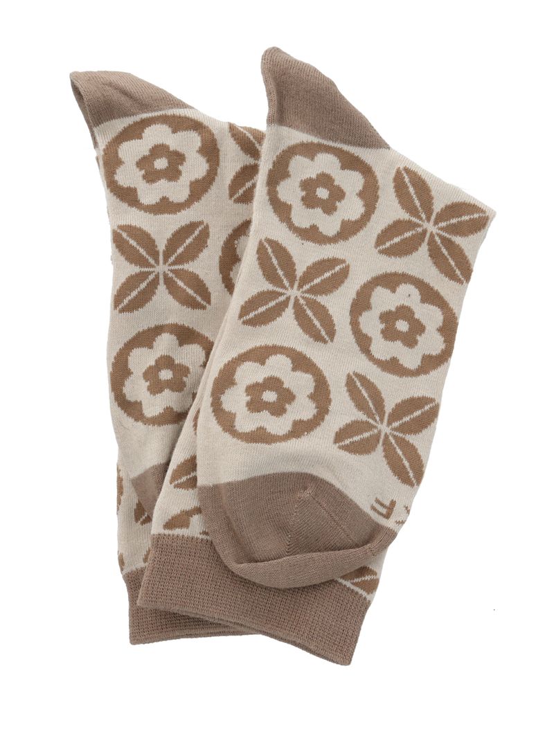 Calcetin-Bambu-Mujer-Mosaico-Beige-Rockford