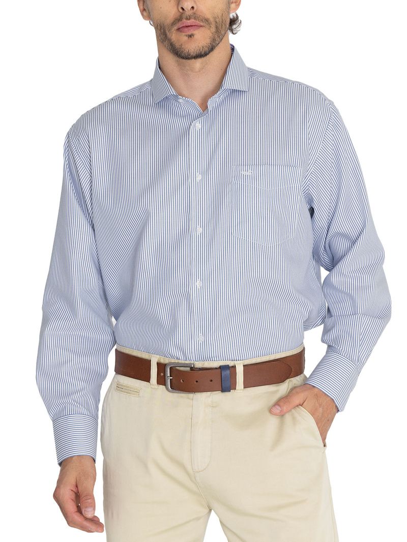 Camisa Cuello Italiano Hombre Easylife Celeste Rockford