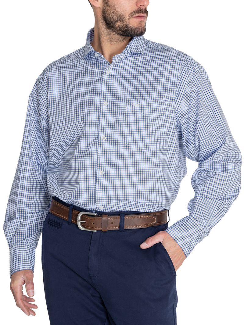 Camisa Cuello Italiano Hombre Easylife Azul Rockford