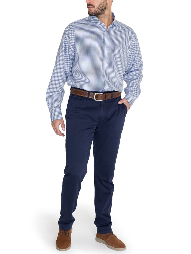 Camisa Cuello Italiano Hombre Easylife Azul Rockford