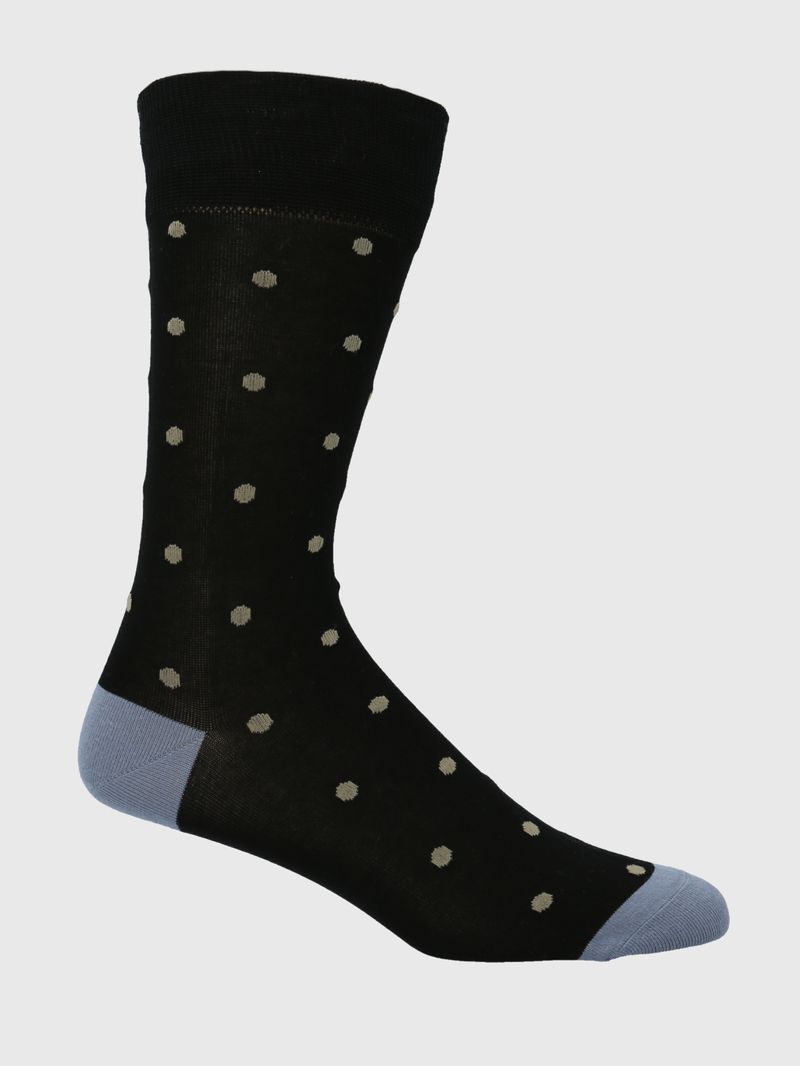 Calcetin-Algodon-Hombre-D-Spots-Negro-Hush-Puppies