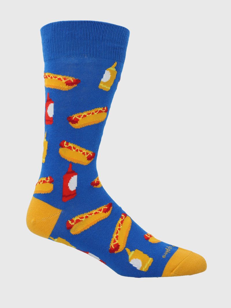 Calcetin-Algodon-Hombre-C-Hotdog-Azul-Hush-Puppies