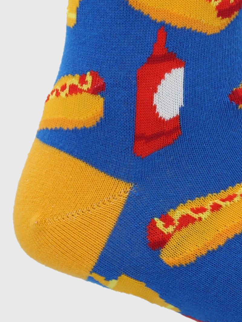 Calcetin-Algodon-Hombre-C-Hotdog-Azul-Hush-Puppies