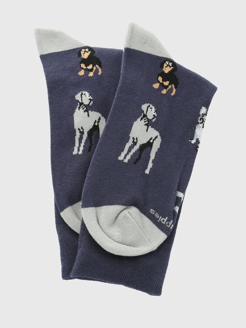 Calcetin Algodón Hombre C Cuff Dogs Azul Hush Puppies