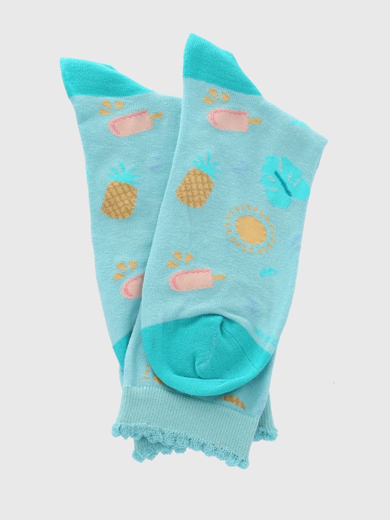 Calcetin Algodón Mujer C St Summer Celeste Hush Puppies