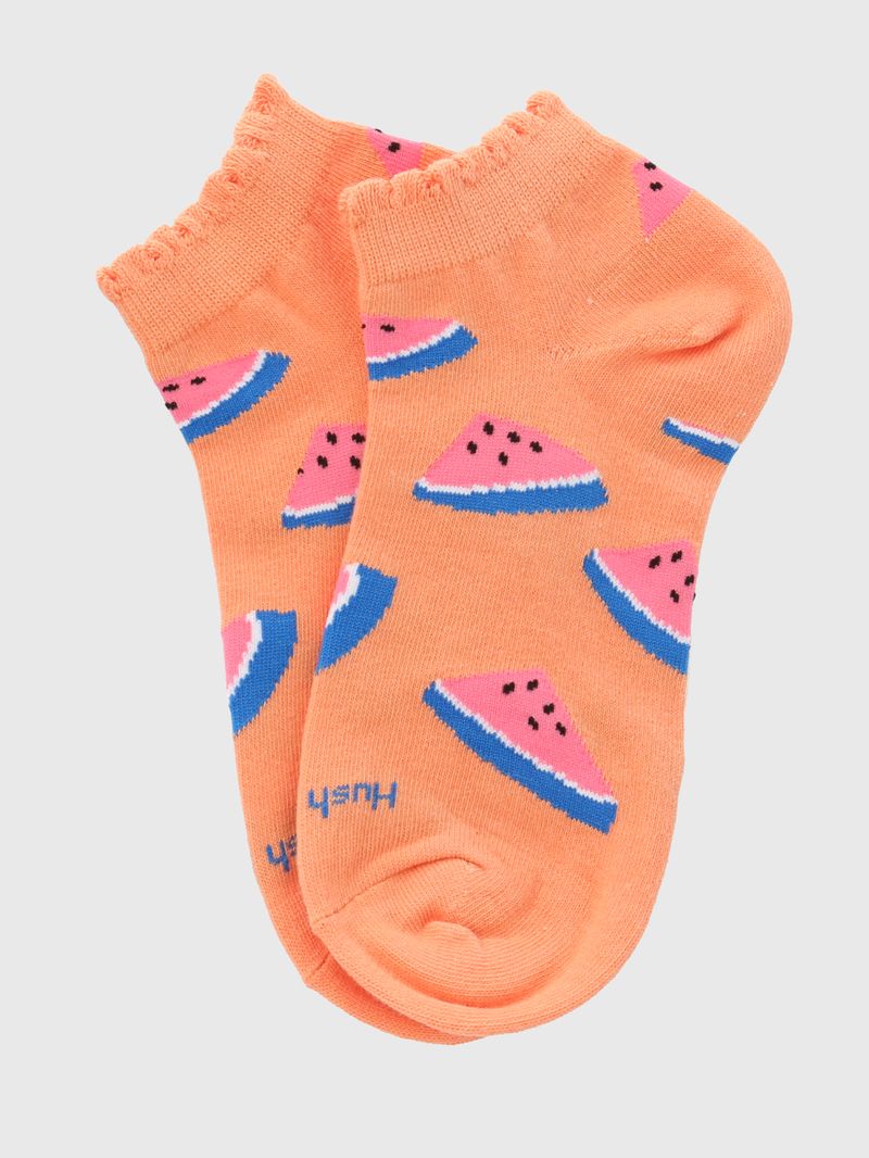 Calcetin Algodón Mujer Ped St Watermel Naranjo Hush Puppies