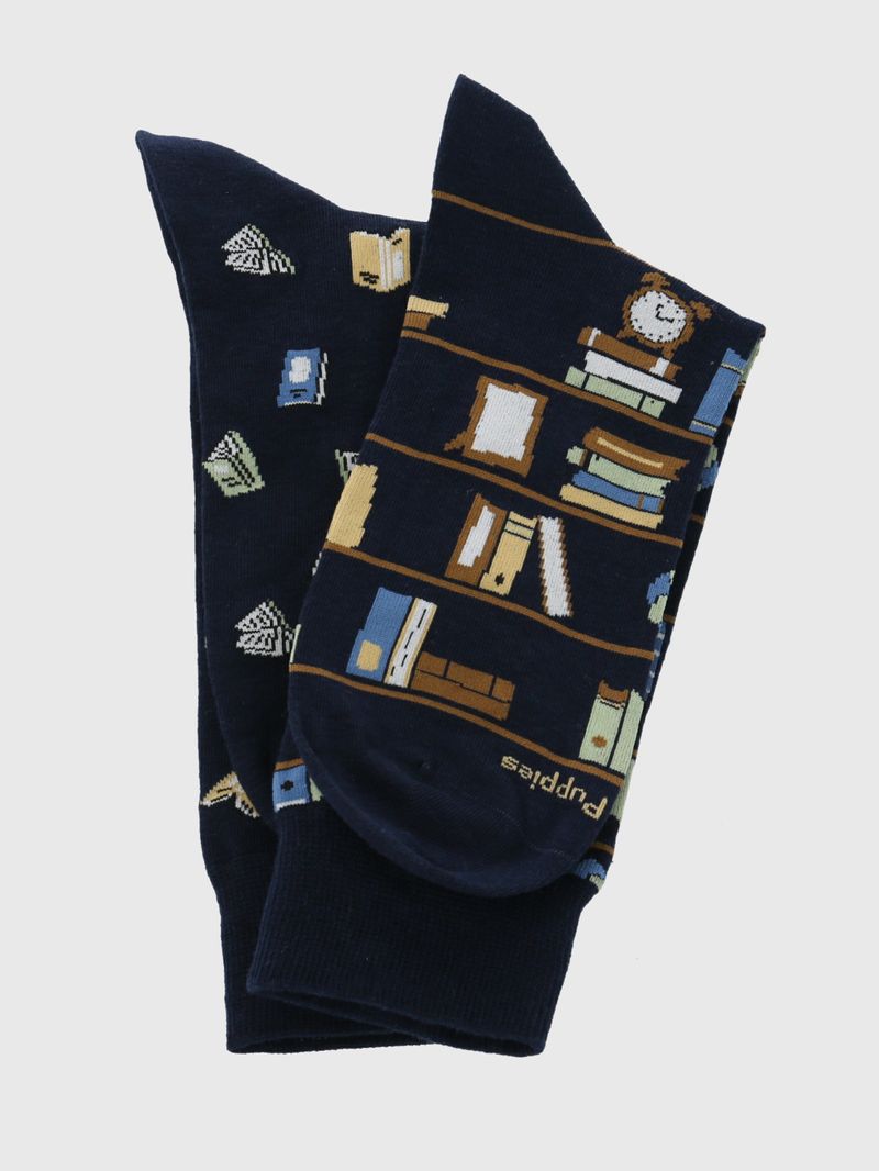 Calcetin Algodón Hombre Diff Books Azul Hush Puppies