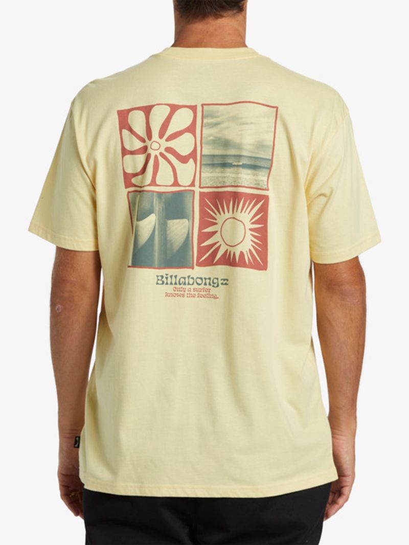Polera Hombre Twin fins Amarillo Billabong
