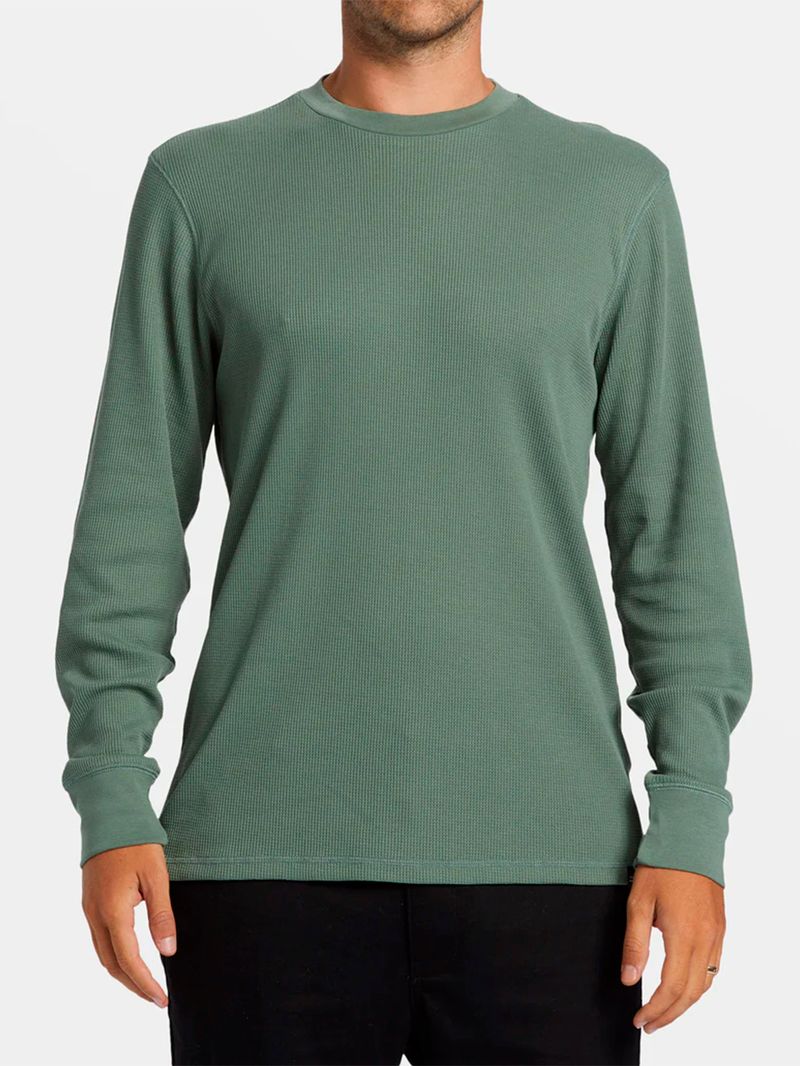 Polera Manga Larga Hombre Essential Thermal Verde Billabong