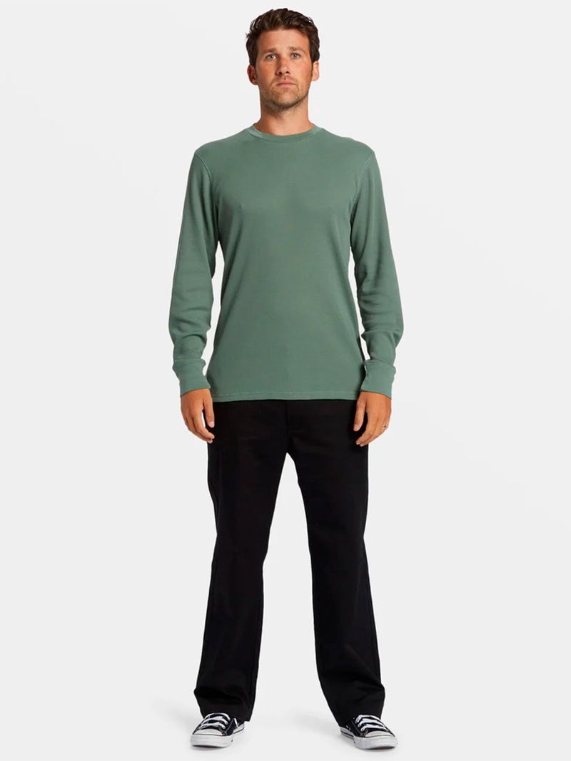 Polera Manga Larga Hombre Essential Thermal Verde Billabong