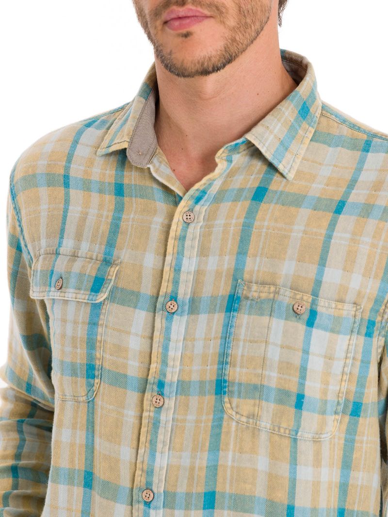 Camisa-Algodon-Organico-Hombre-Bradford-Verde-Rockford