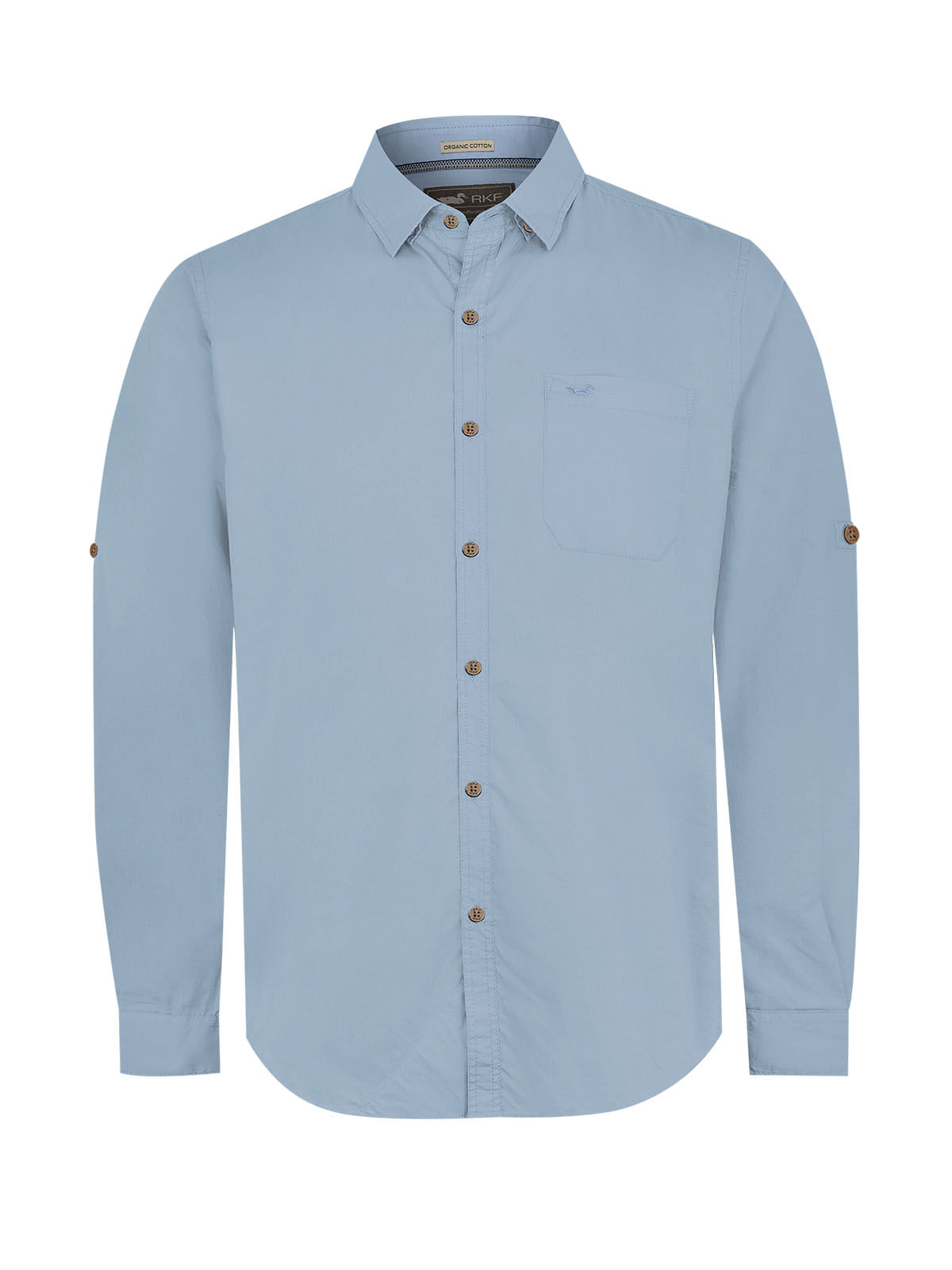 Camisa Algodón Orgánico Hombre Galiton Celeste Rockford