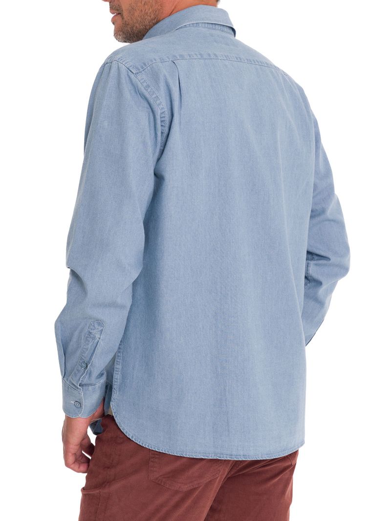 Camisa Algodón Orgánico Hombre Chambray Azul Rockford
