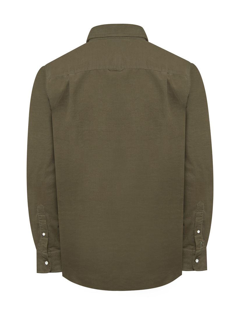 Camisa-Algodon-Organico-Hombre-Corduroy-Verde-Rockford