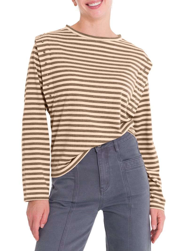 Polera Fibras Recicladas Mujer Diana Café Rockford