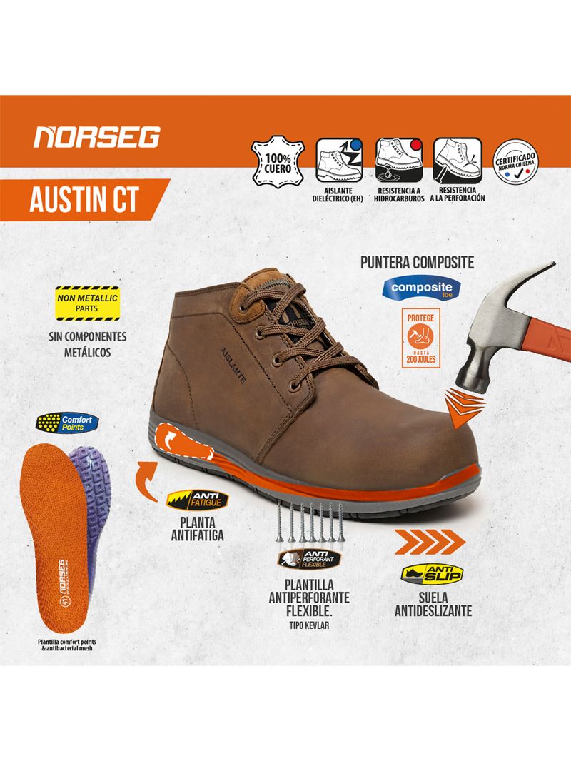 Zapato de Seguridad Austin CT Calzado de Seguridad Hombre Norseg