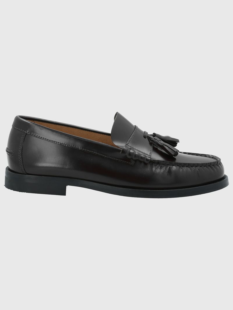 Mocasin-Cuero-Italiano-Cerata-Negro