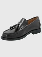 Mocasin-Cuero-Italiano-Cerata-Negro