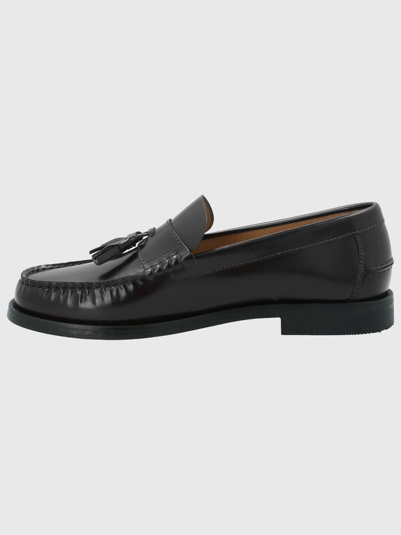 Mocasin-Cuero-Italiano-Cerata-Negro