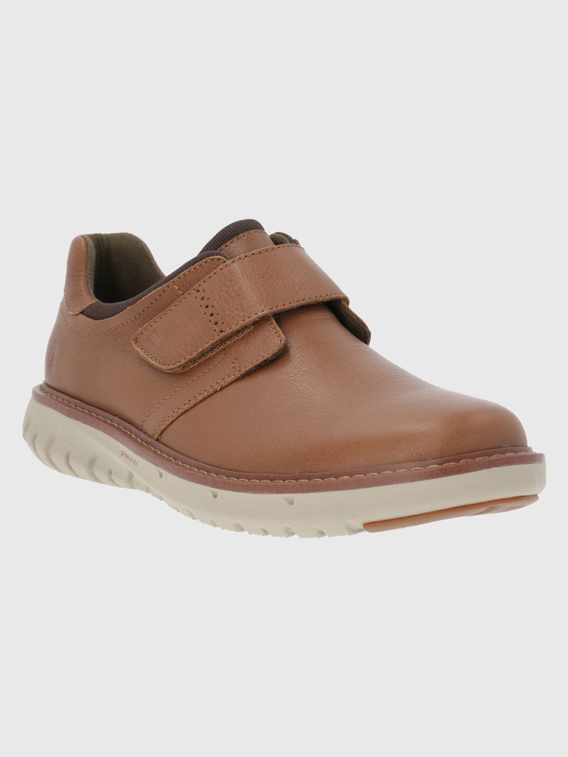 Zapato-Cuero-Hombre-Smart-Velcro-Cafe-Claro