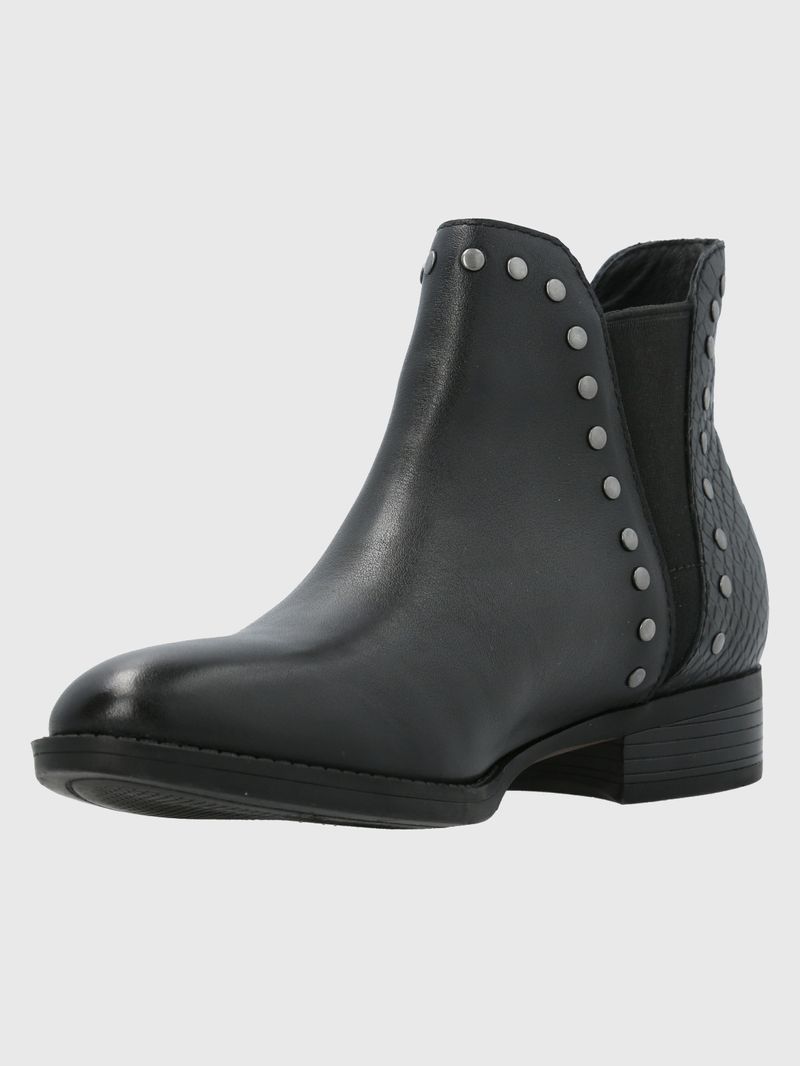 Botin Cuero Alva Negro