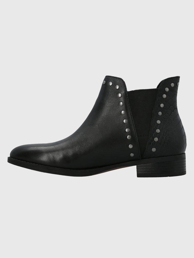 Botin Cuero Alva Negro