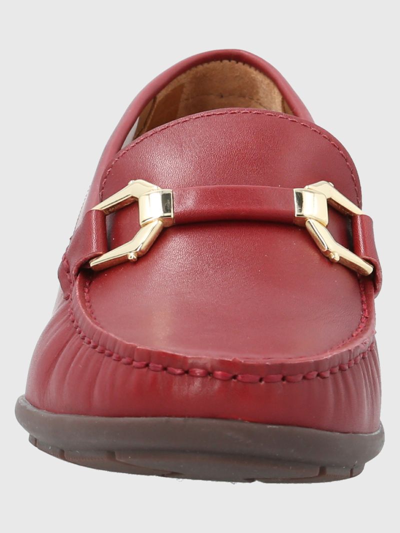 Mocasin Cuero Natalia Rojo