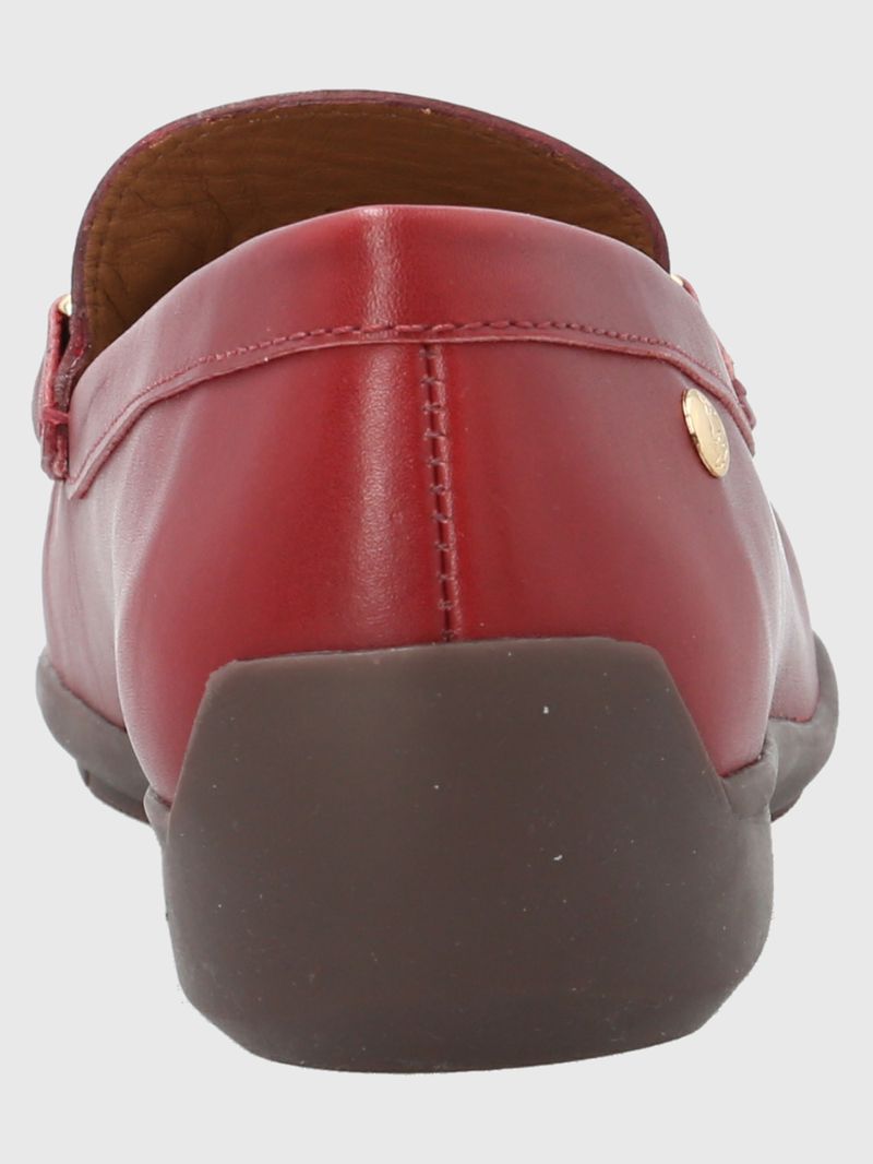 Mocasin Cuero Natalia Rojo