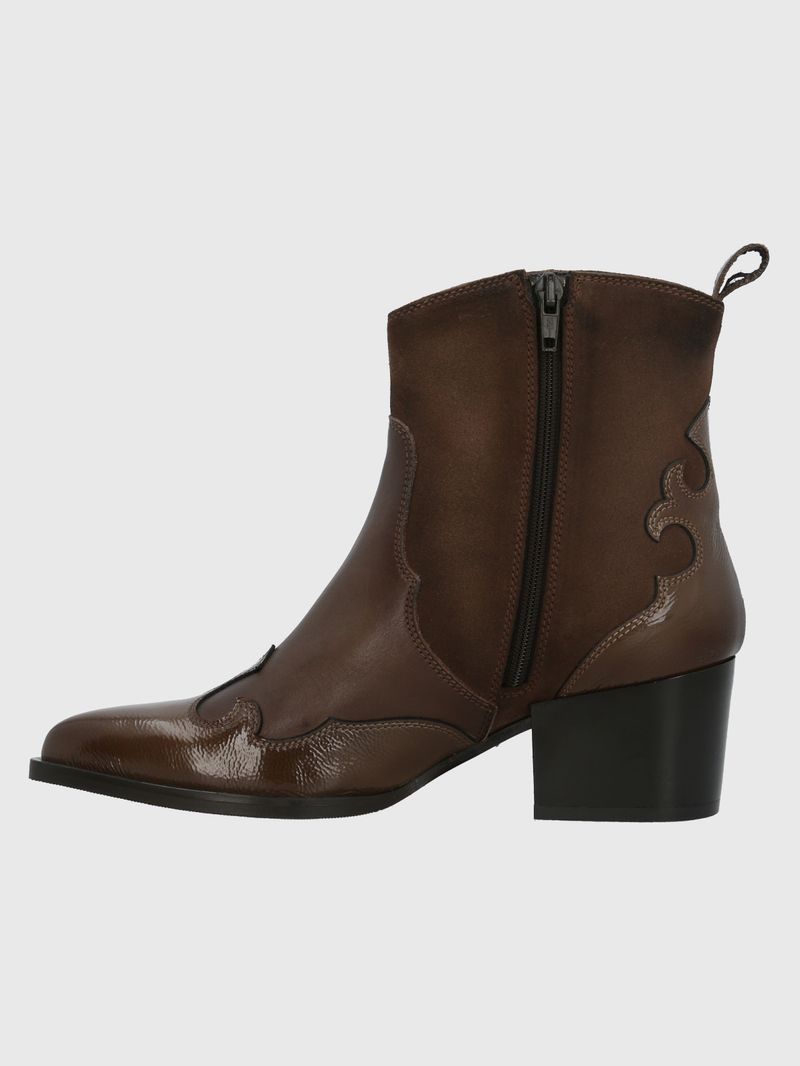 Botin Italiano Cuero Cassaandra Café