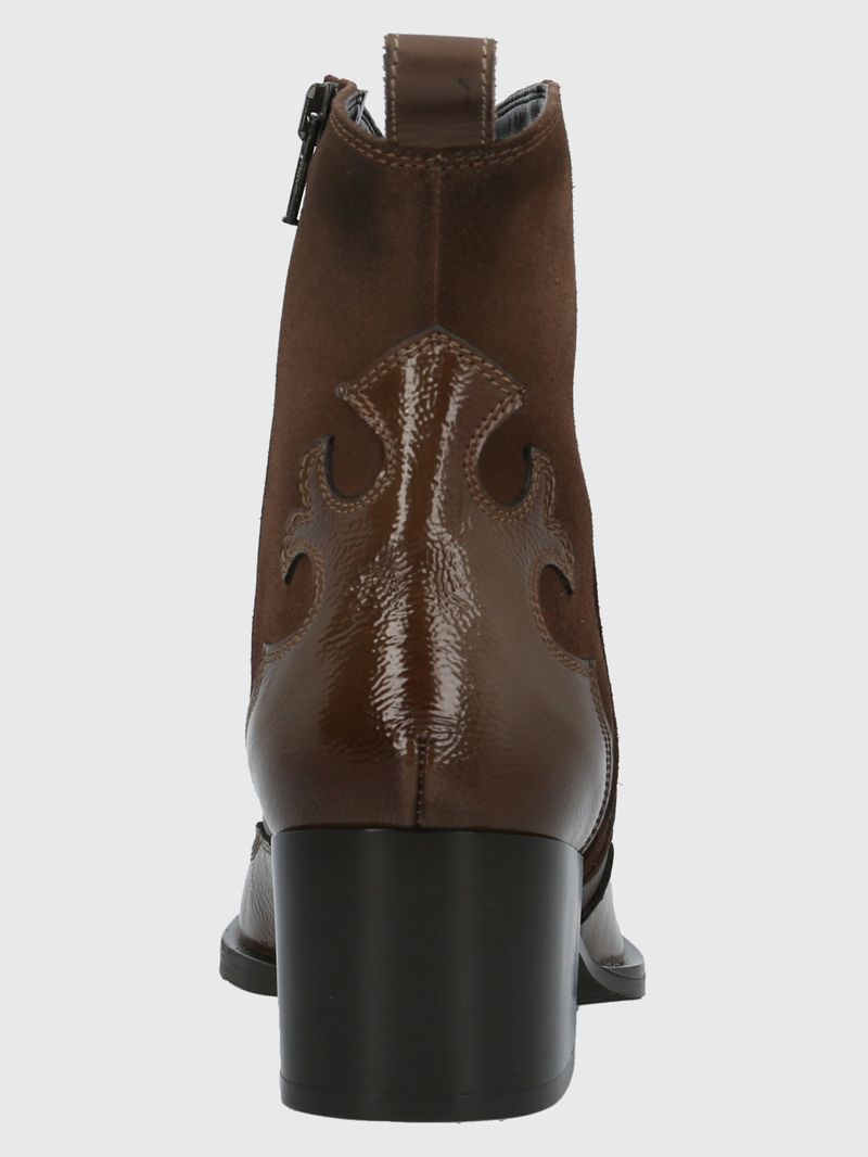 Botin Italiano Cuero Cassaandra Café
