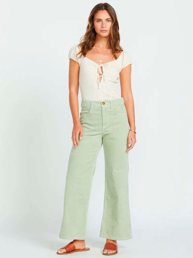 Pantalon Mujer Be Free Cotelé Verde Billabong