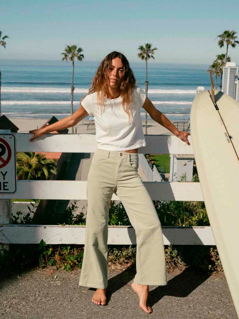 Pantalon Mujer Be Free Cotelé Verde Billabong