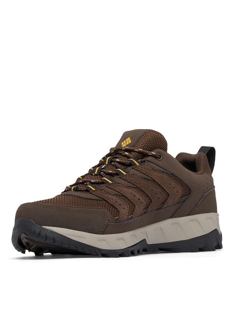 Columbia Strata Trail Low waterdichte wandelschoen voor heren, Zwart/Elk, 42.5 EU