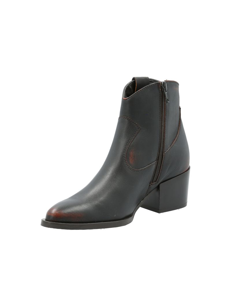 Botin Cuero Mujer Biella Café Oscuro Rockford