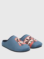 Pantufla Poliester Unisex Hp Slipper Uk Bus Azul Hush Puppies