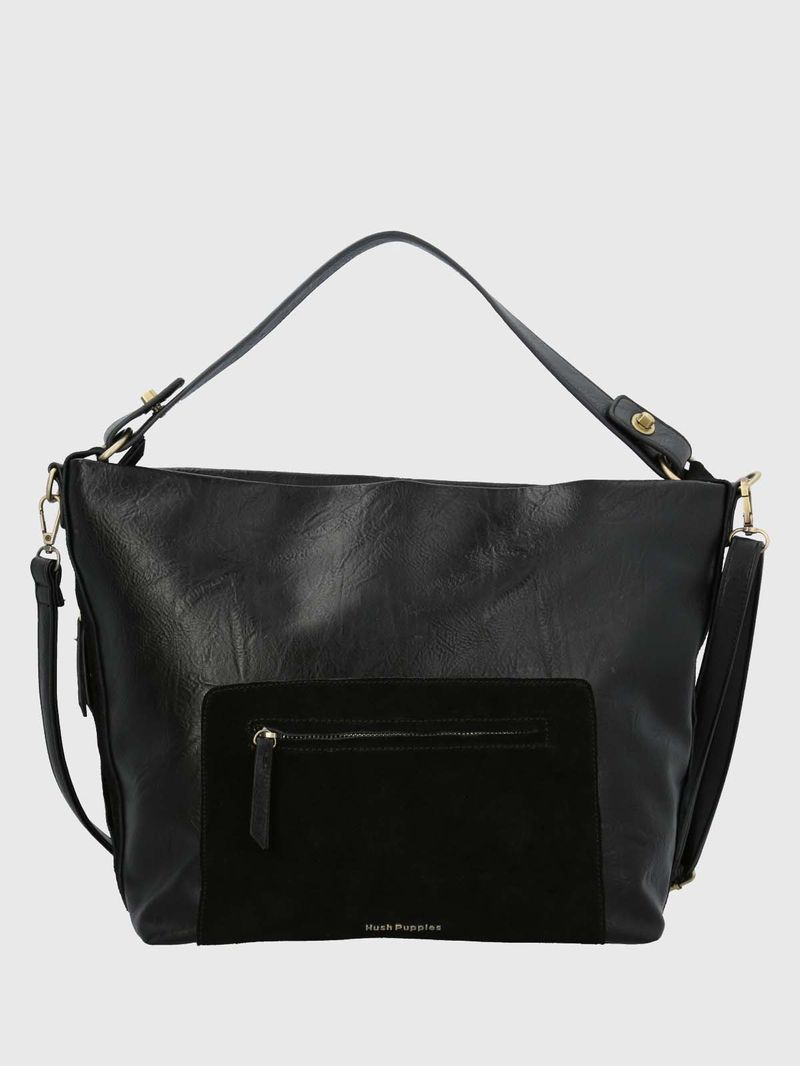 Cartera Ecocuero Mujer Laryn Hobo Negro Hush Puppies