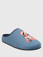 Pantufla Poliester Unisex Hp Slipper Uk Bus Azul Hush Puppies