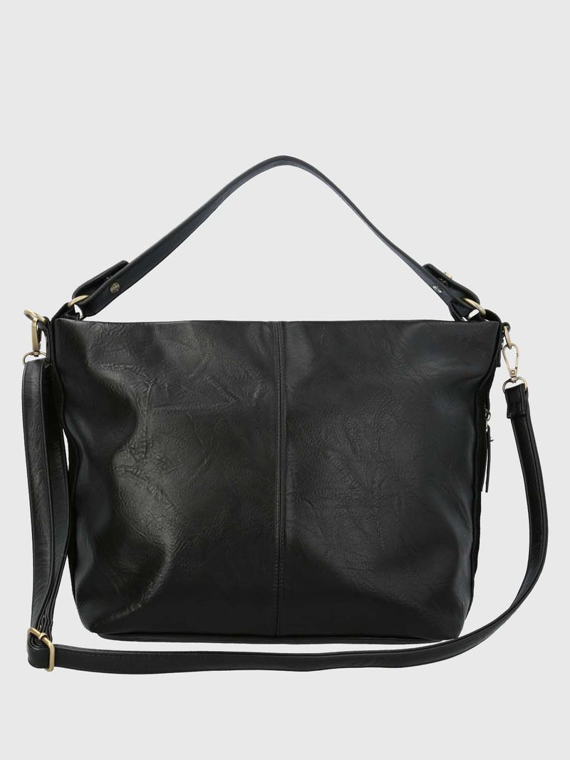 Cartera Ecocuero Mujer Laryn Hobo Negro Hush Puppies